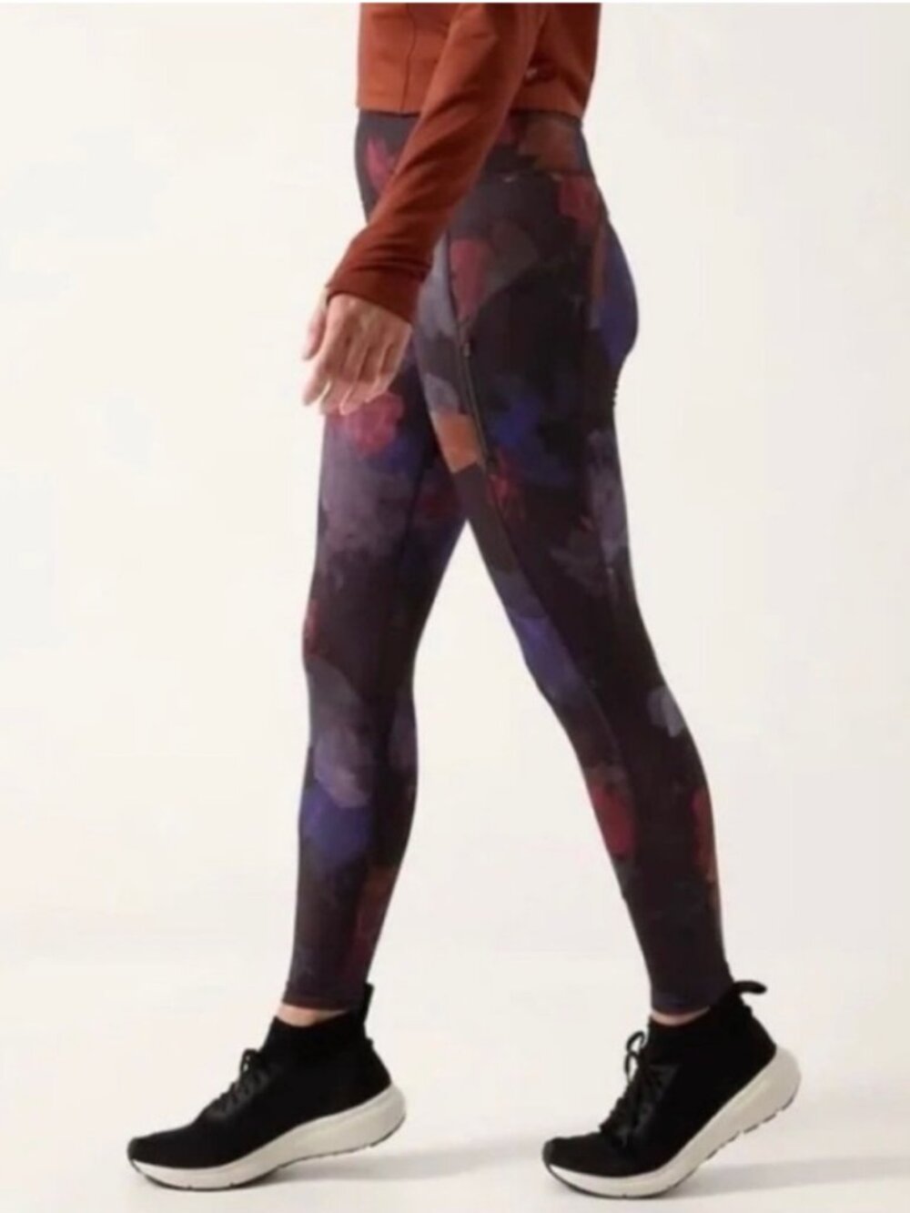 ATHLETA Women's EUC Rainier Printed Tight‎ "Night Bloom Black" | Size 2X - Picture 3 of 13